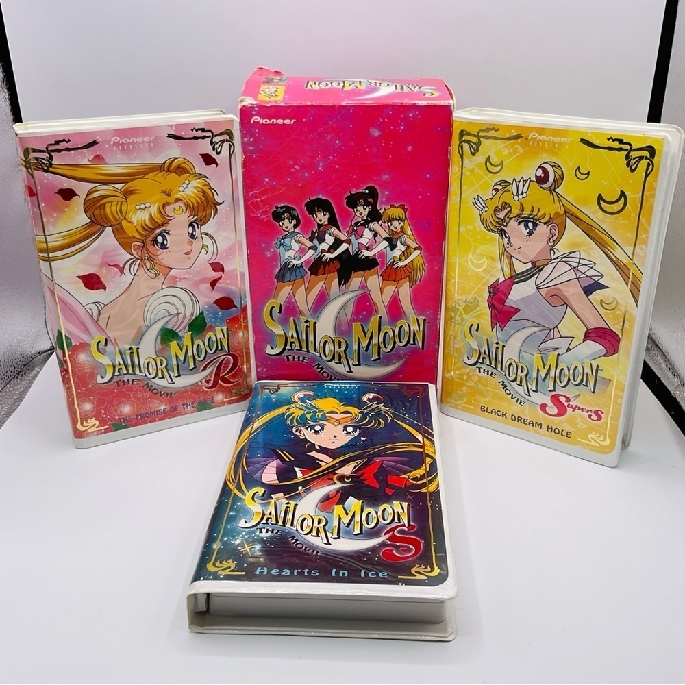 Sailor Moon 3 Movie VHS Set Vintage English Edit R S Super S Trilogy Anime Pione